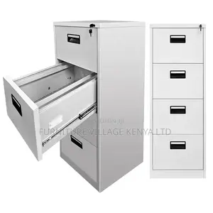 4 Drawer Single Lock Metallic Cabinet