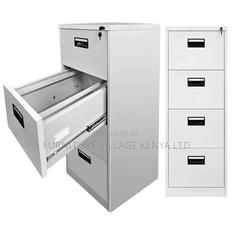 4 Drawer Single Lock Metallic Cabinet