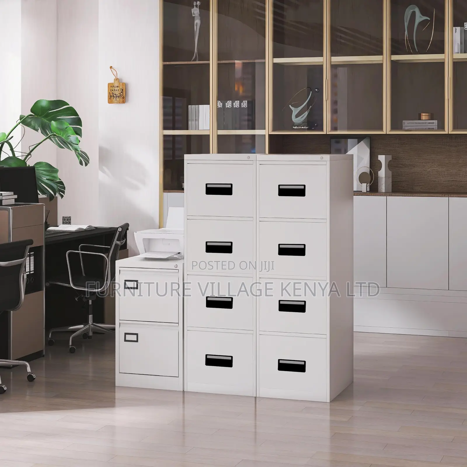 4 Drawer Single Lock Metallic Cabinet