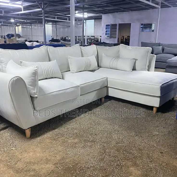 Modern Light Grey L-Shaped Sofa