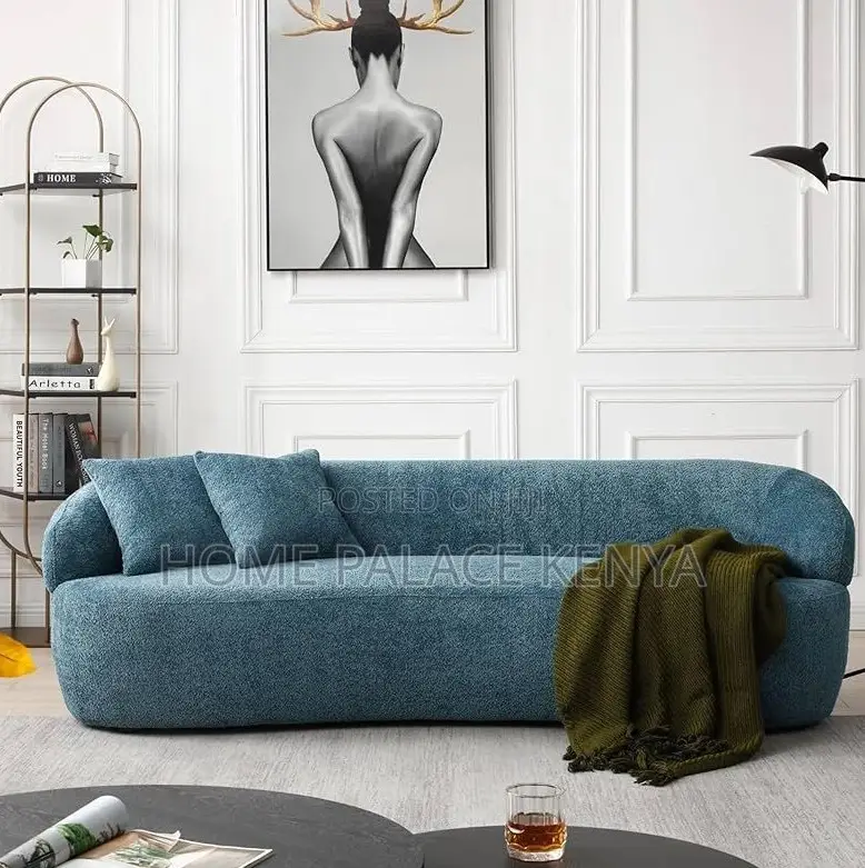 Home Sofa: 3 Seater Stylish Crescent Lounge Sofa With Deep Seating