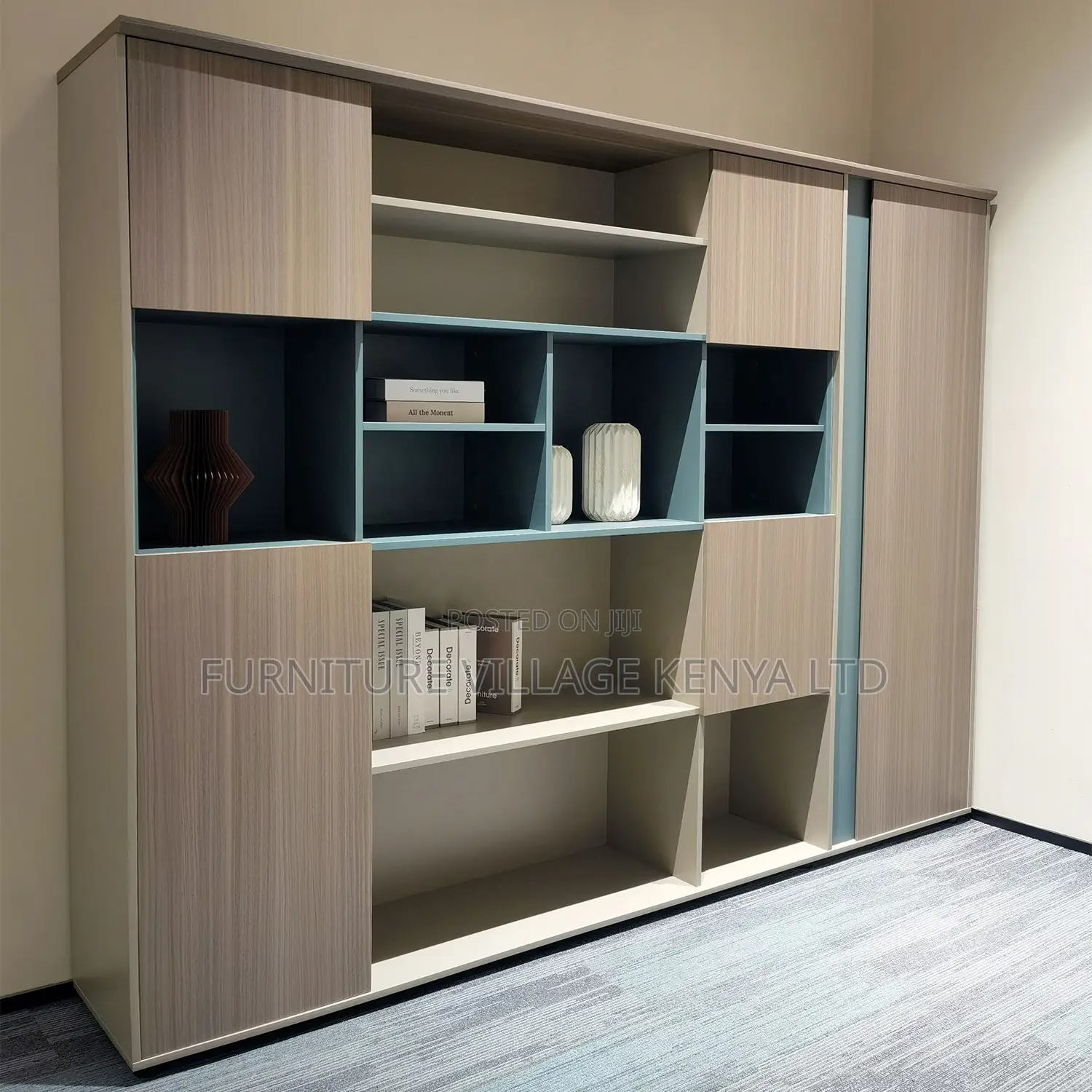 Imported Wooden Office Wall Unit