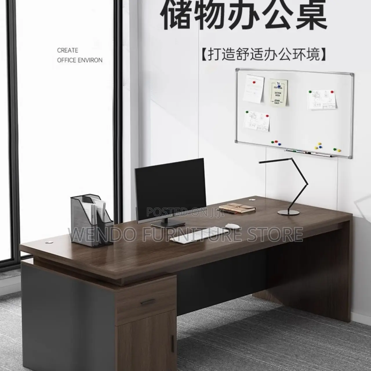 Office Desk; 1400mm Home Office Desk With Books Drawers