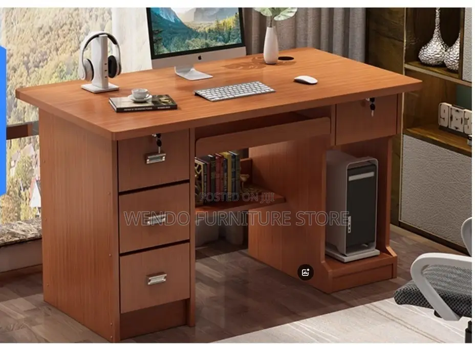 Office Desk; 1400mm Home Office Desk With Books Drawers