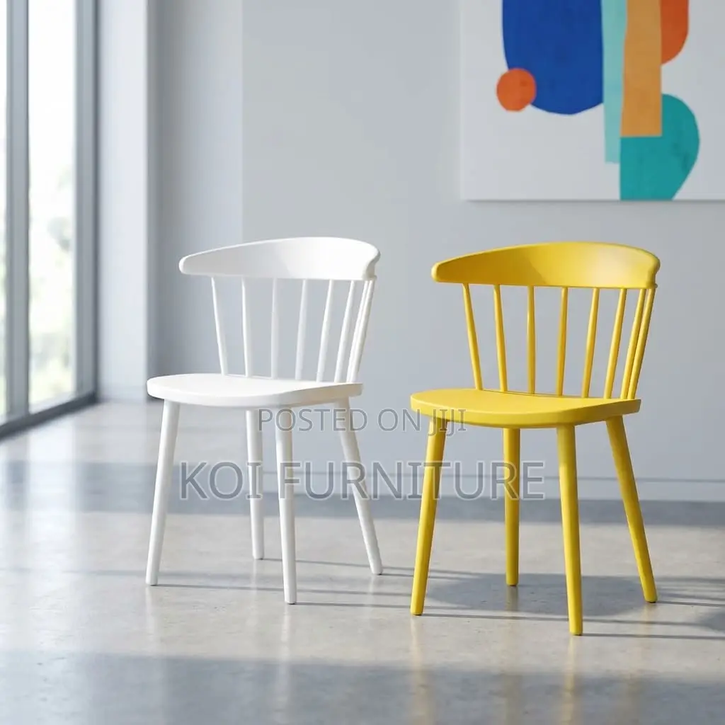 Home Chair : Modern, Bright Yellow Spindle-Style Chair