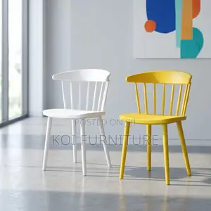 Home Chair : Modern, Bright Yellow Spindle-Style Chair