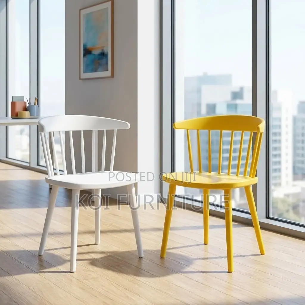 Home Chair : Modern, Bright Yellow Spindle-Style Chair