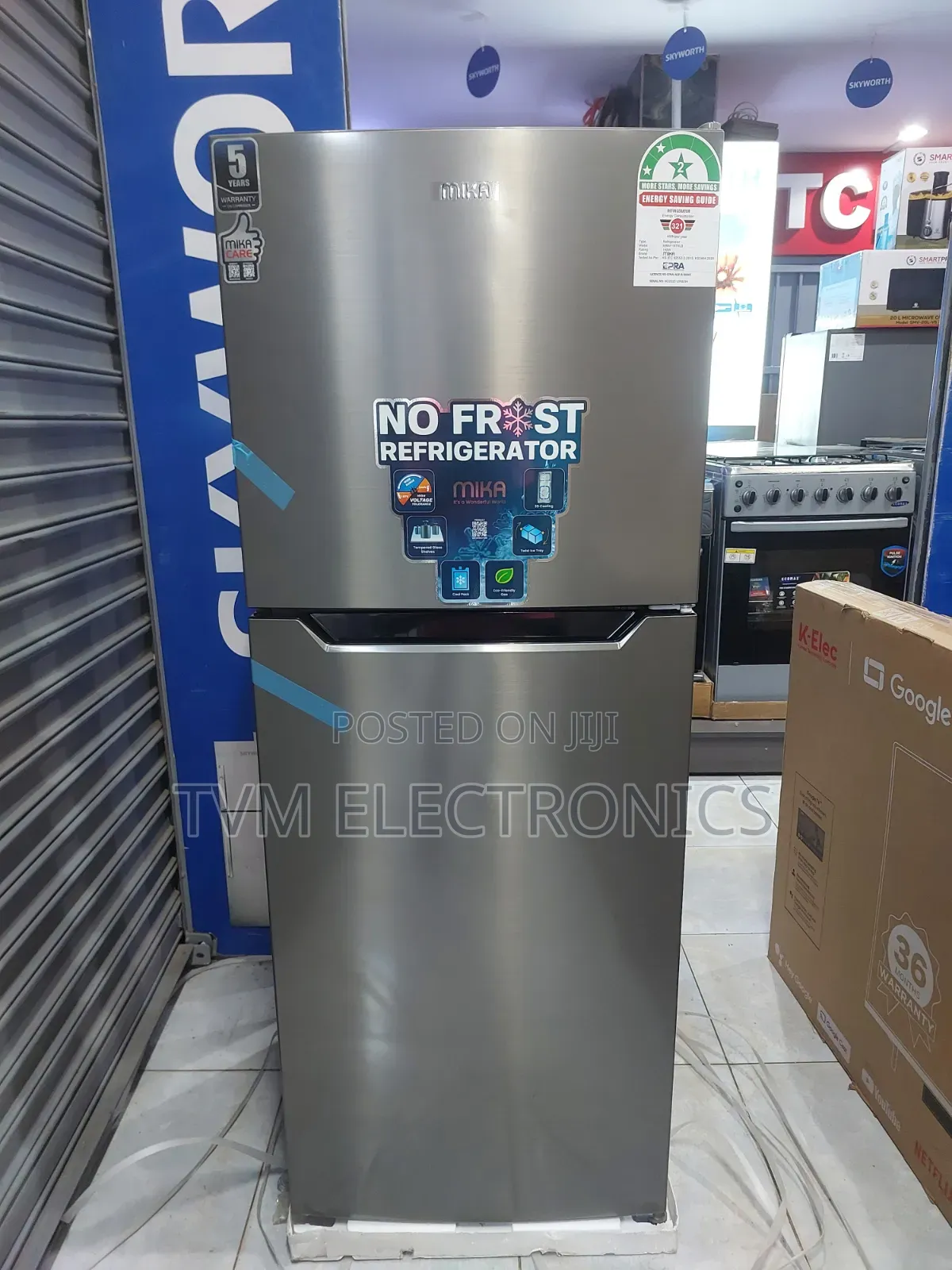 Mika Fridge, 197l, 2 Door Top Mount Freezer, No Frost (Mrnf197xlb)