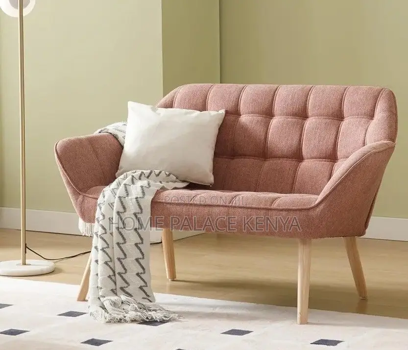 Loveseat: Linen Fabric 2-Seater Loveseat With High-Density Cushioning