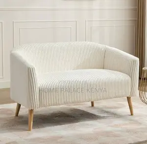 Loveseat: Linen Fabric 2-Seater Loveseat With High-Density Cushioning