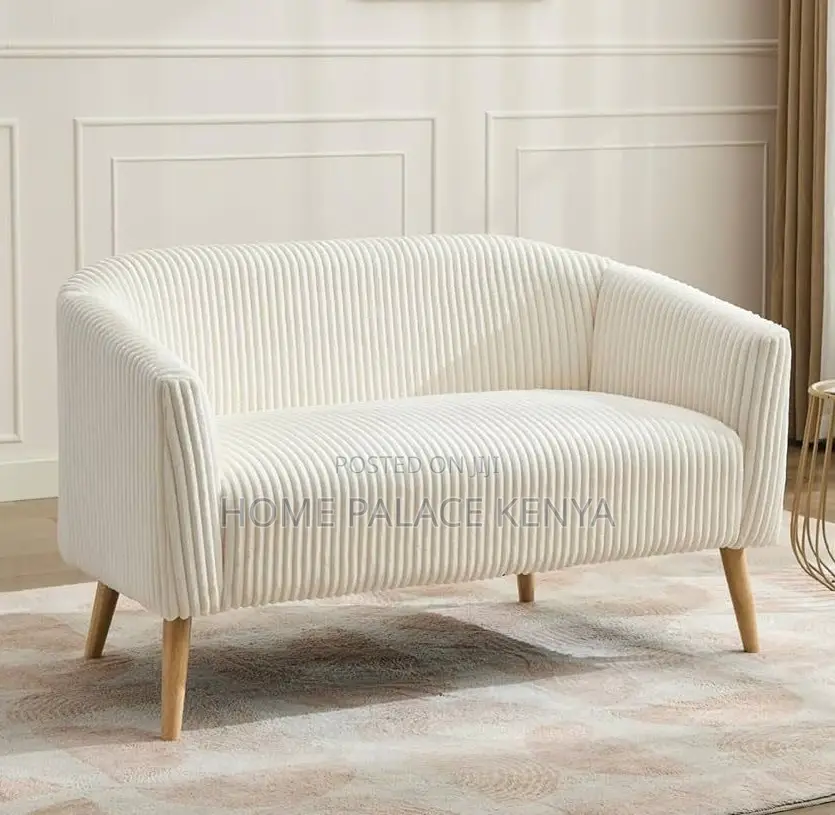 Loveseat: Linen Fabric 2-Seater Loveseat With High-Density Cushioning