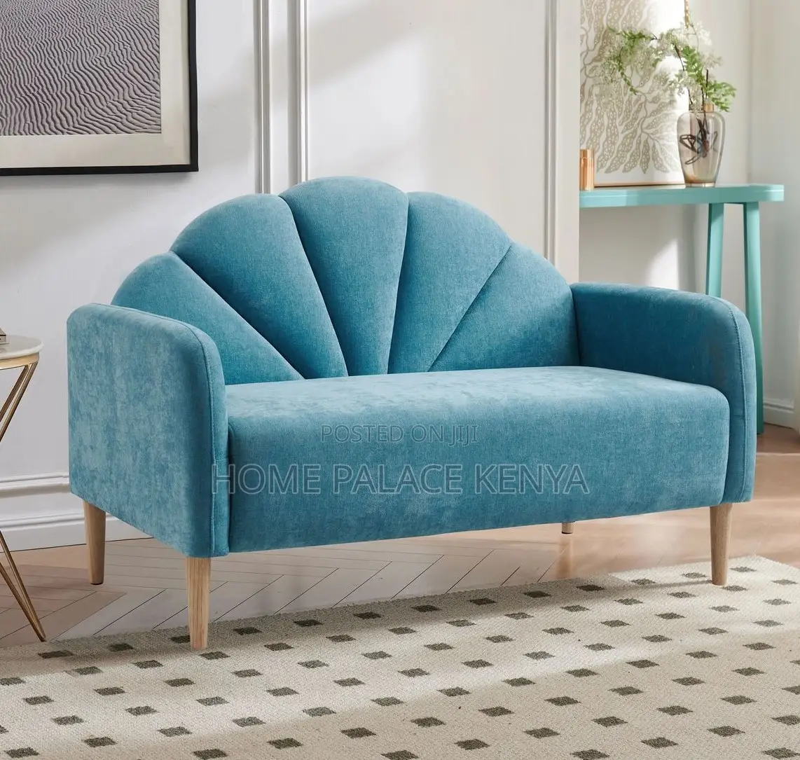 Loveseat: Linen Fabric 2-Seater Loveseat With High-Density Cushioning