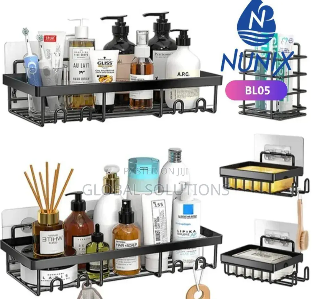 Multipurpose 5-Piece Rectangular Bathroom Wall Organizer Set