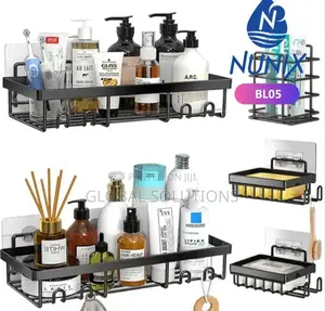 Multipurpose 5-Piece Rectangular Bathroom Wall Organizer Set