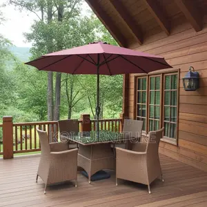 Outdoor Set : 4 Seater Outdoor Dining Set With Umbrella