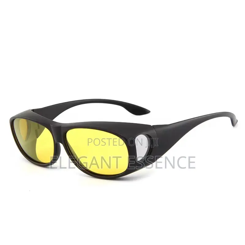 2pcs Set Dark Coloured Anti Glare Night Vision Driver Goggles