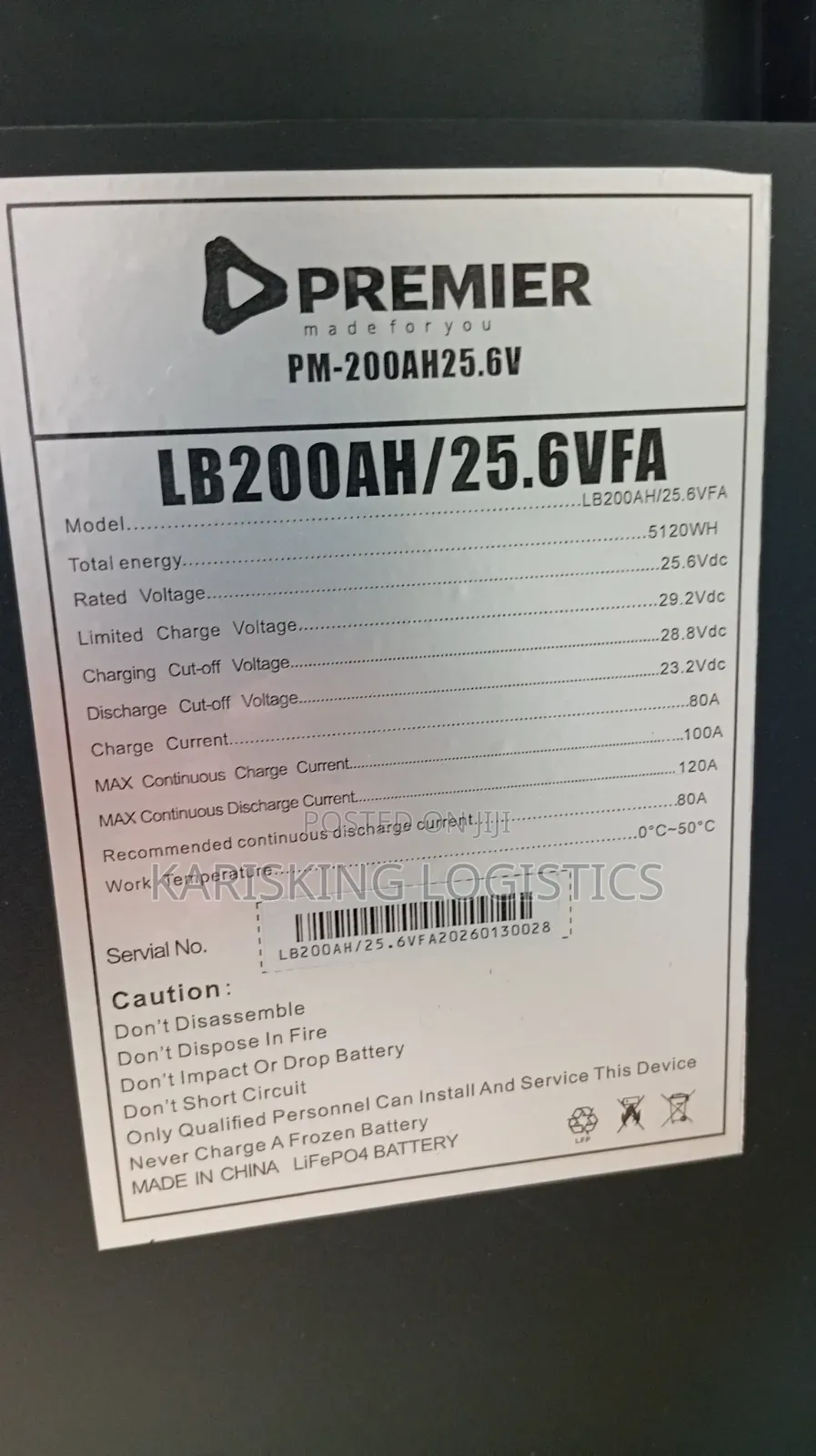 Premier Lithium Battery 200ah - 24volts With Wi-Fi Dongle