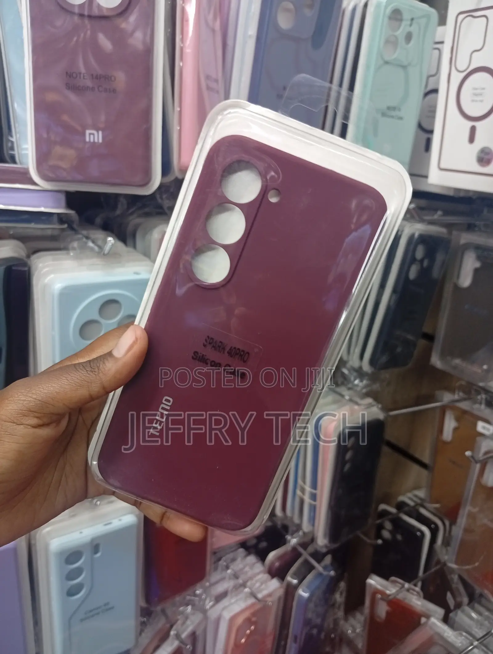 Tecno Spark 40 Pro Purple Silicone Heavy Protection Phone Case