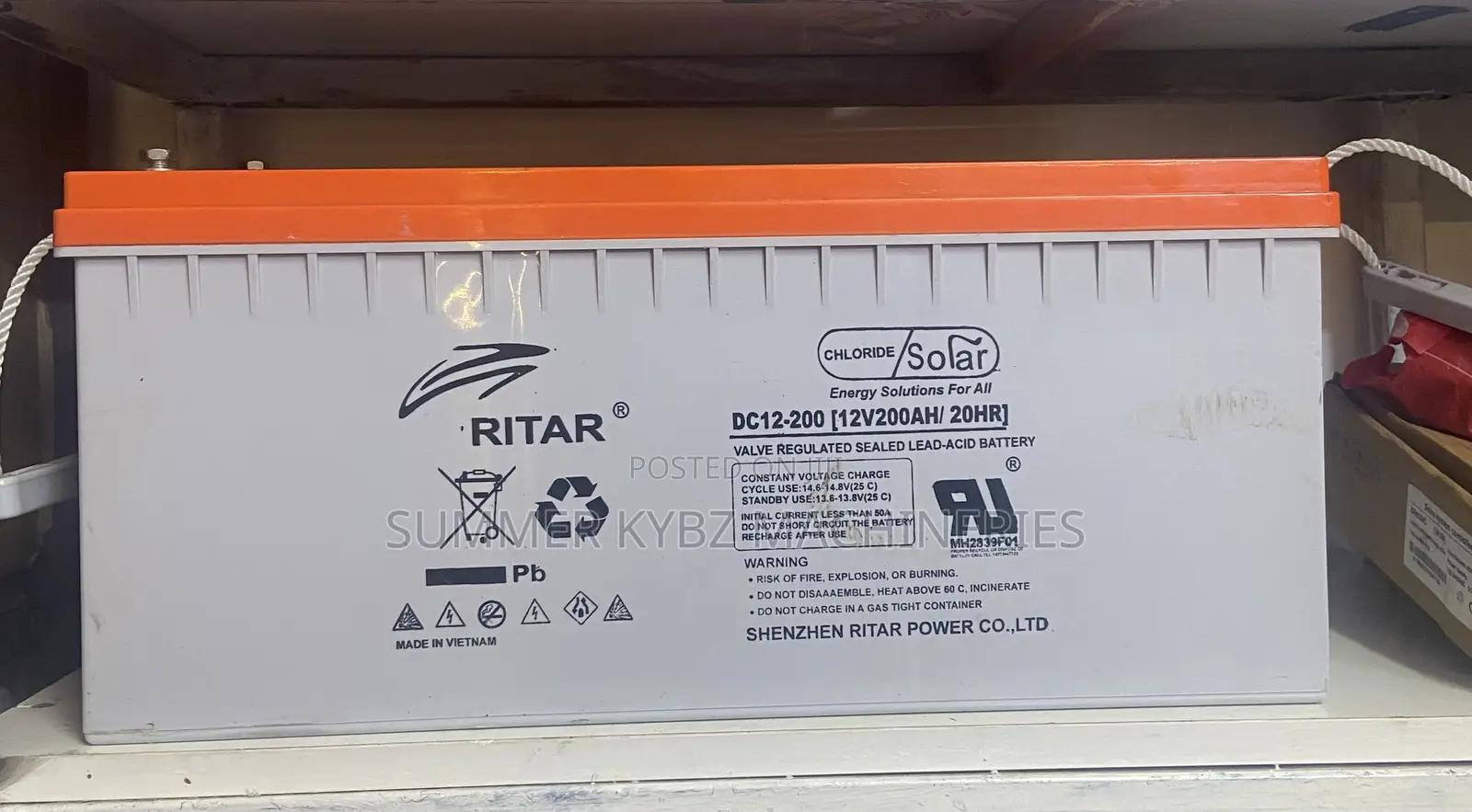 Ritar Dc12-200 High-Capacity Deep-Cycle Battery