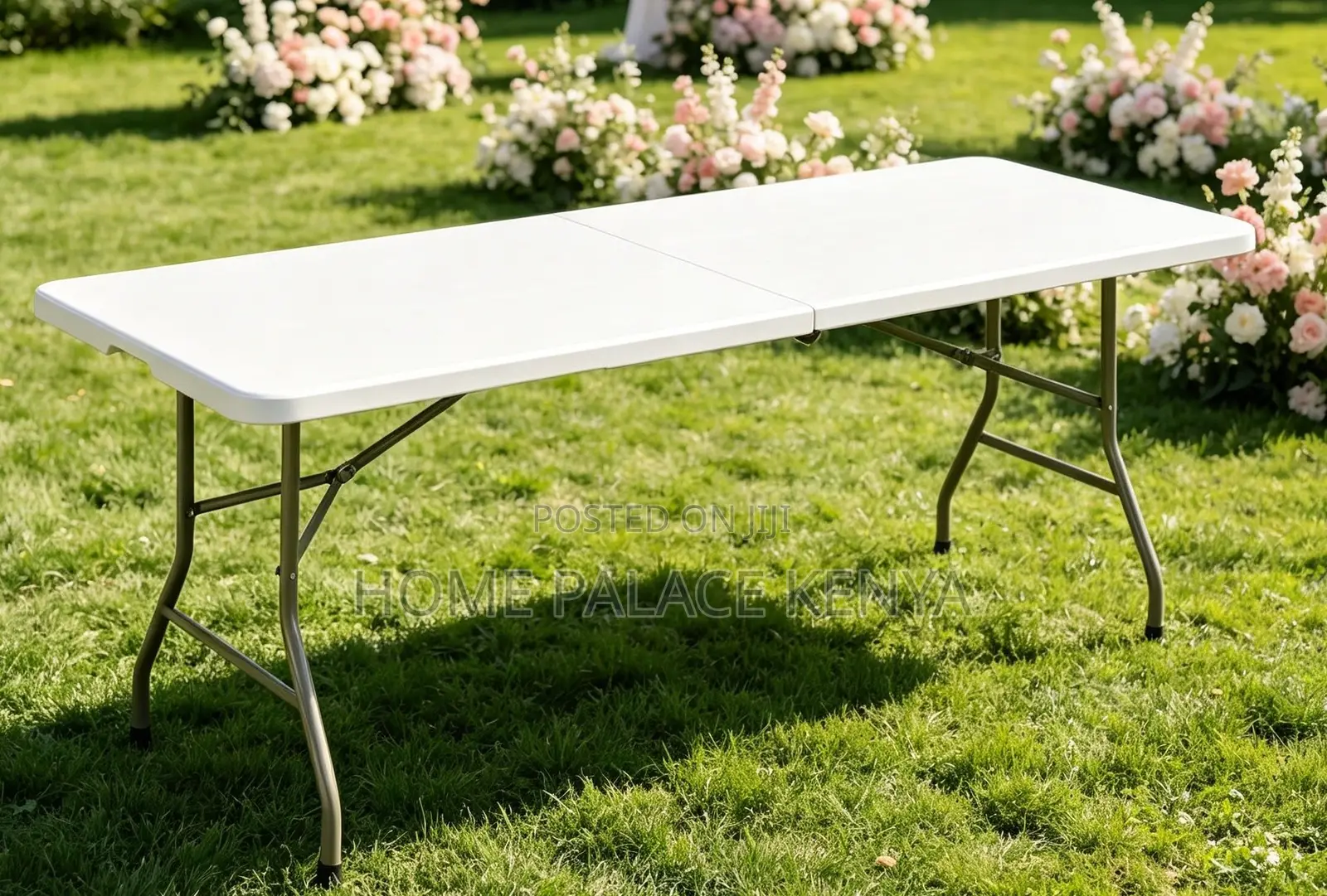 Outdoor Set Portable Folding Table With 6 Plastic Chairs