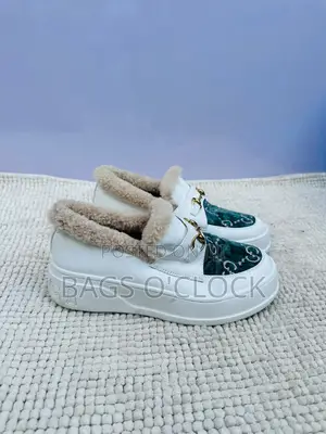 Premium Women's Gucci Style Fur-Lined Platform Loafers
