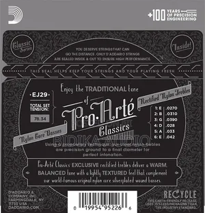 d'Addario Pro Arte Classical Guitar Ej29