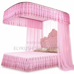Elegant Pink Lace 2stand Mosquito Net Design