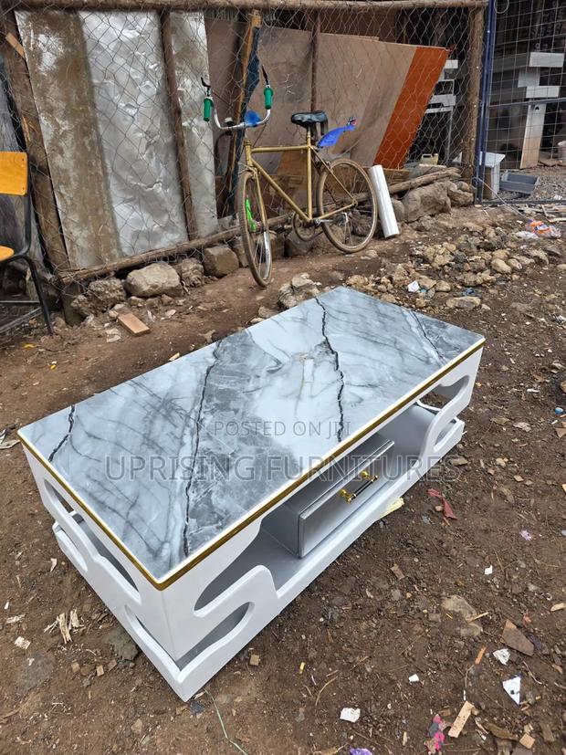 Table Gray White Marble Top Gray