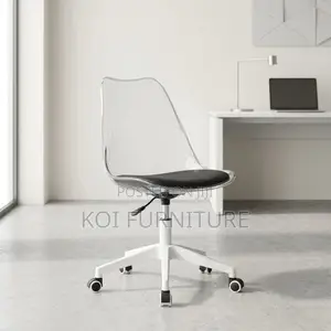 Office Chair : Modern Transparent Eames-Style Office Chair