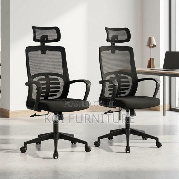 Office Chair : Black Mesh Ergonomic Chair - thumbnail 2