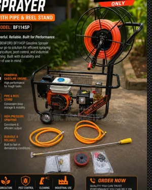 Gasoline Sprayer With Pipe and Reel Stand