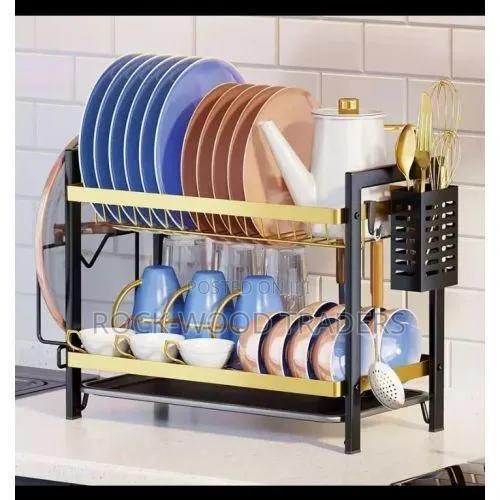 Mzy 2tier Gold Dish Rack - main view