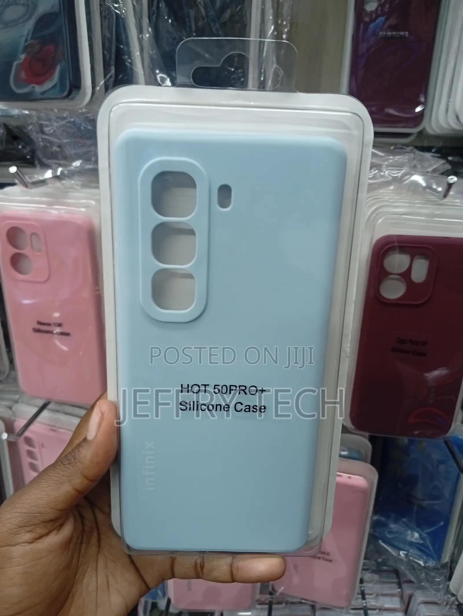 Infinix Hot 50 Pro+ Soft Inner Lining Smooth, Matte Finish Cover-Blue