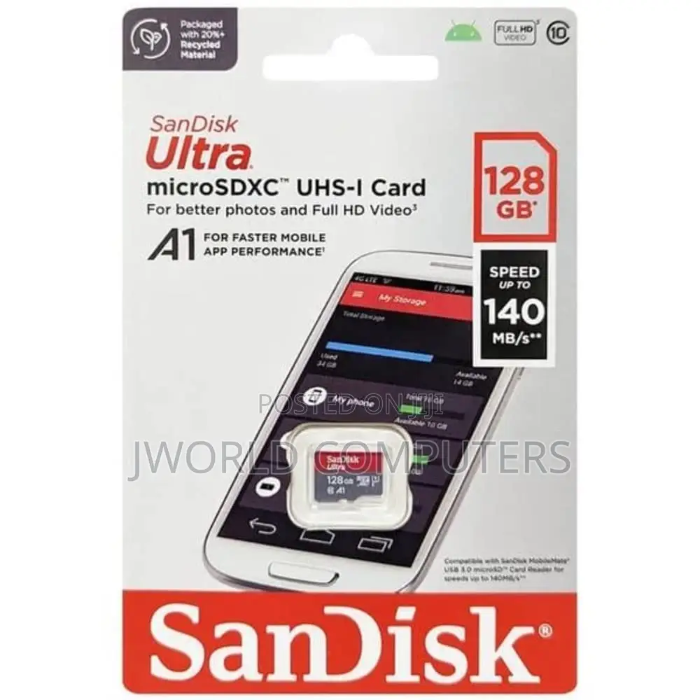 Sandisk 128gb 140mb/S Ultra Sd Card