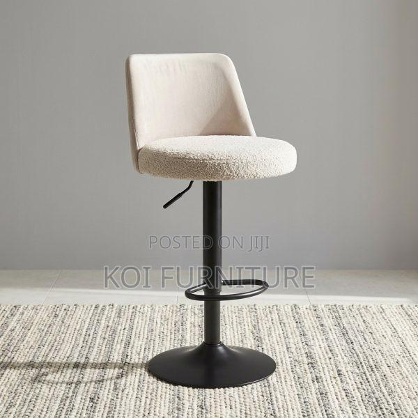 Barstool : Bouclair Adjustable Fabric and Metal Barstool