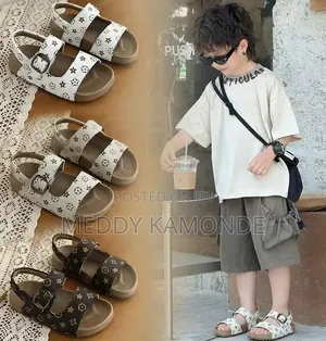 White Brown Boys Sandals Open Shoes