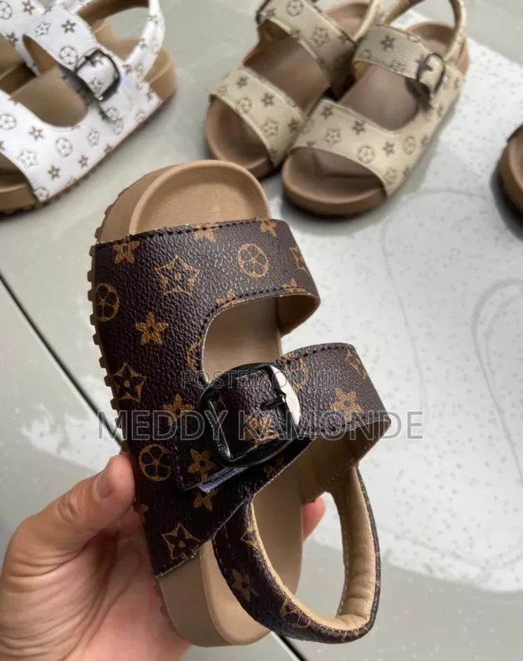 White Brown Boys Sandals Open Shoes