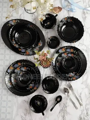 Side Plates Black Opalware