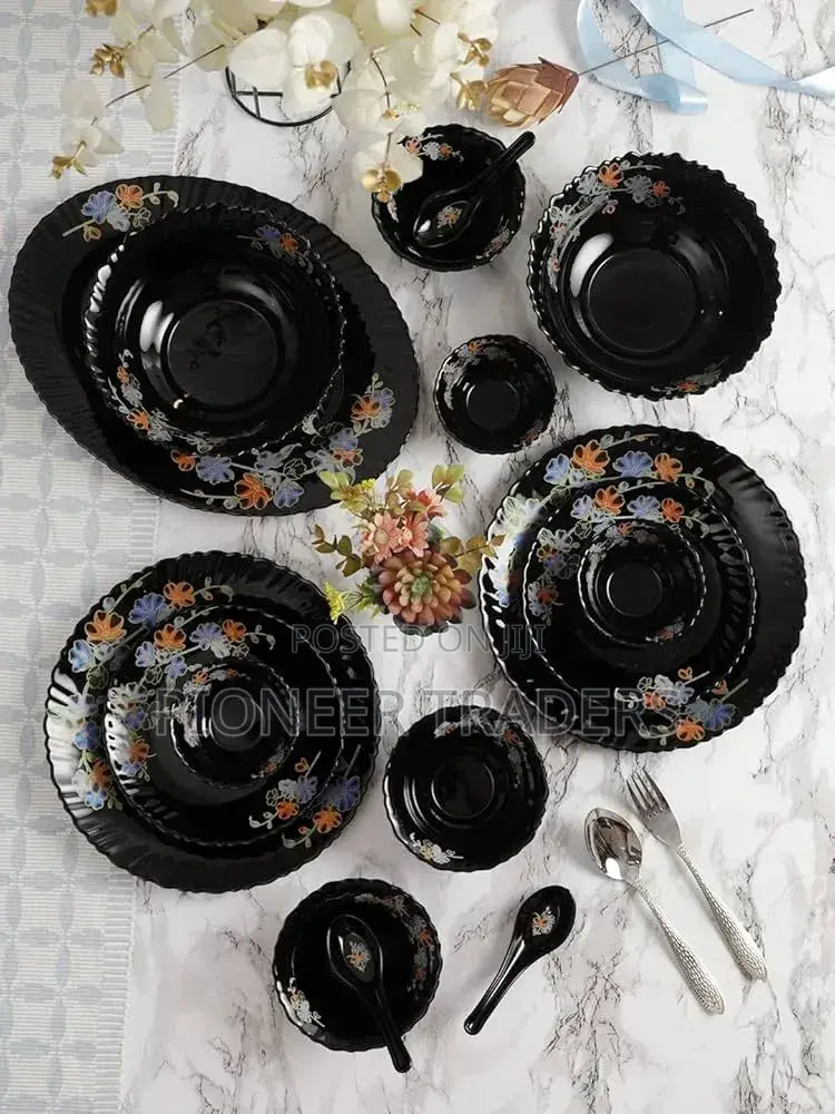 Side Plates Black Opalware