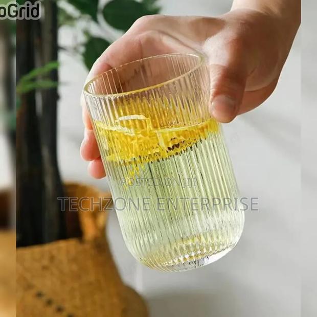Unique Quality 410ml Ribbed Glasses 