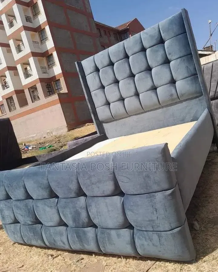 Gray Padded 5 by 6 Bed