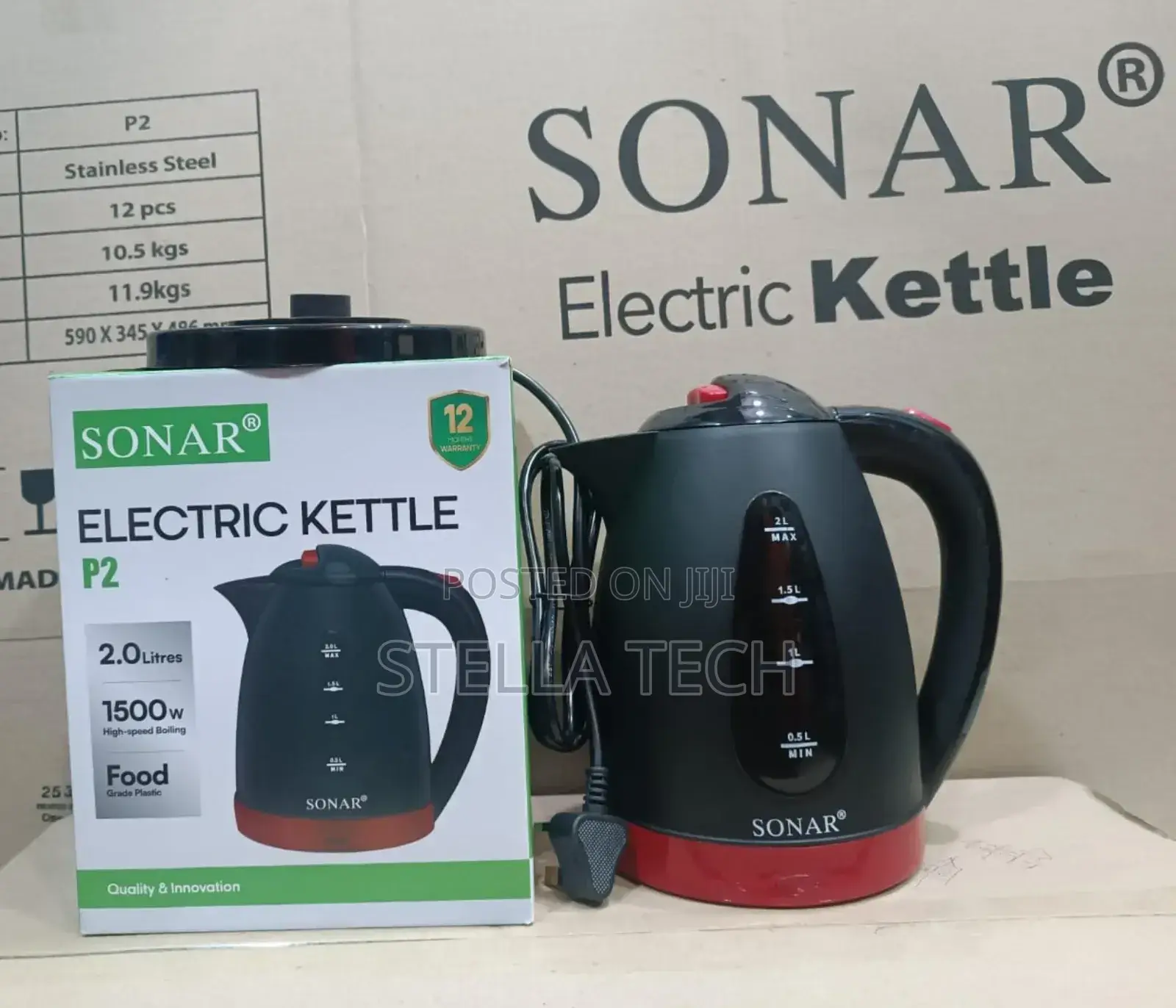 2.0 Litres Sonar Plastic Kettle