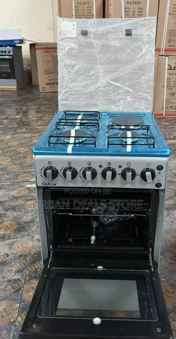 New Model Silver Olelon 3 Gas Burner + 1 Electric Cooker
