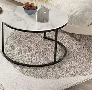 Coffee Table; Marble Round Home Office Coffee Table