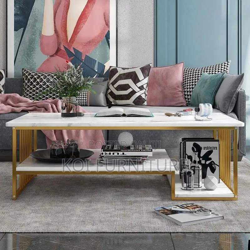 Coffee Table; Marble Home Living Room Table With Smooth Surface