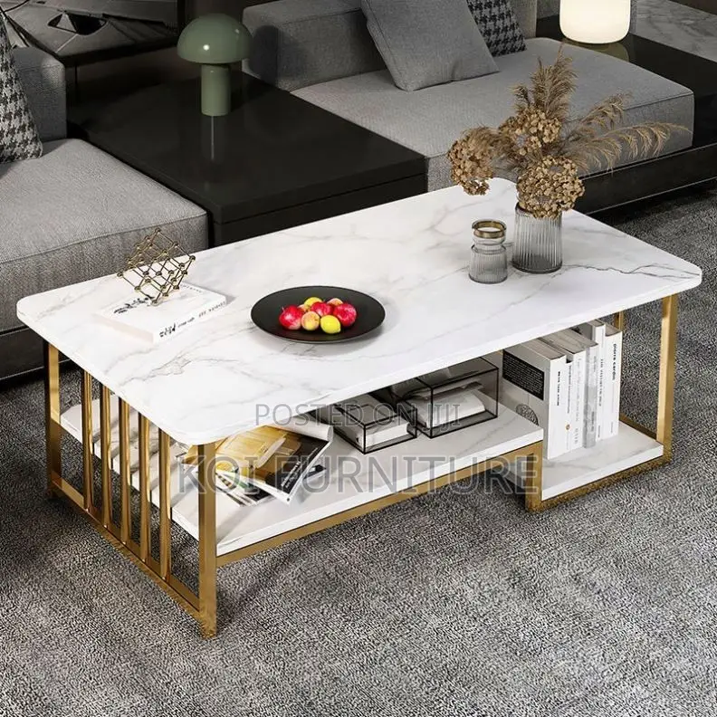 Coffee Table; Marble Home Living Room Table With Smooth Surface