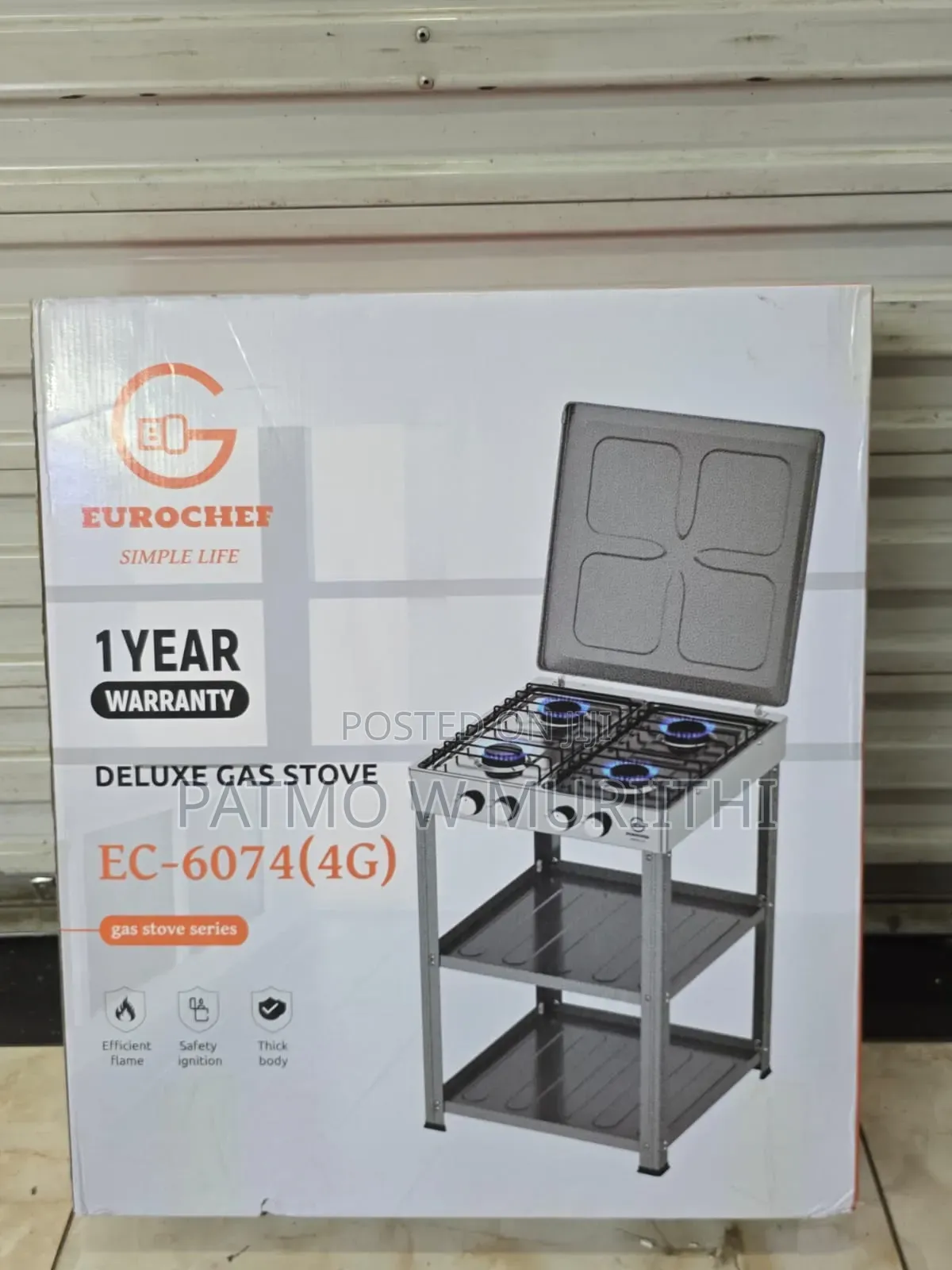 Eurochef Full Gas Cooker With Shelves