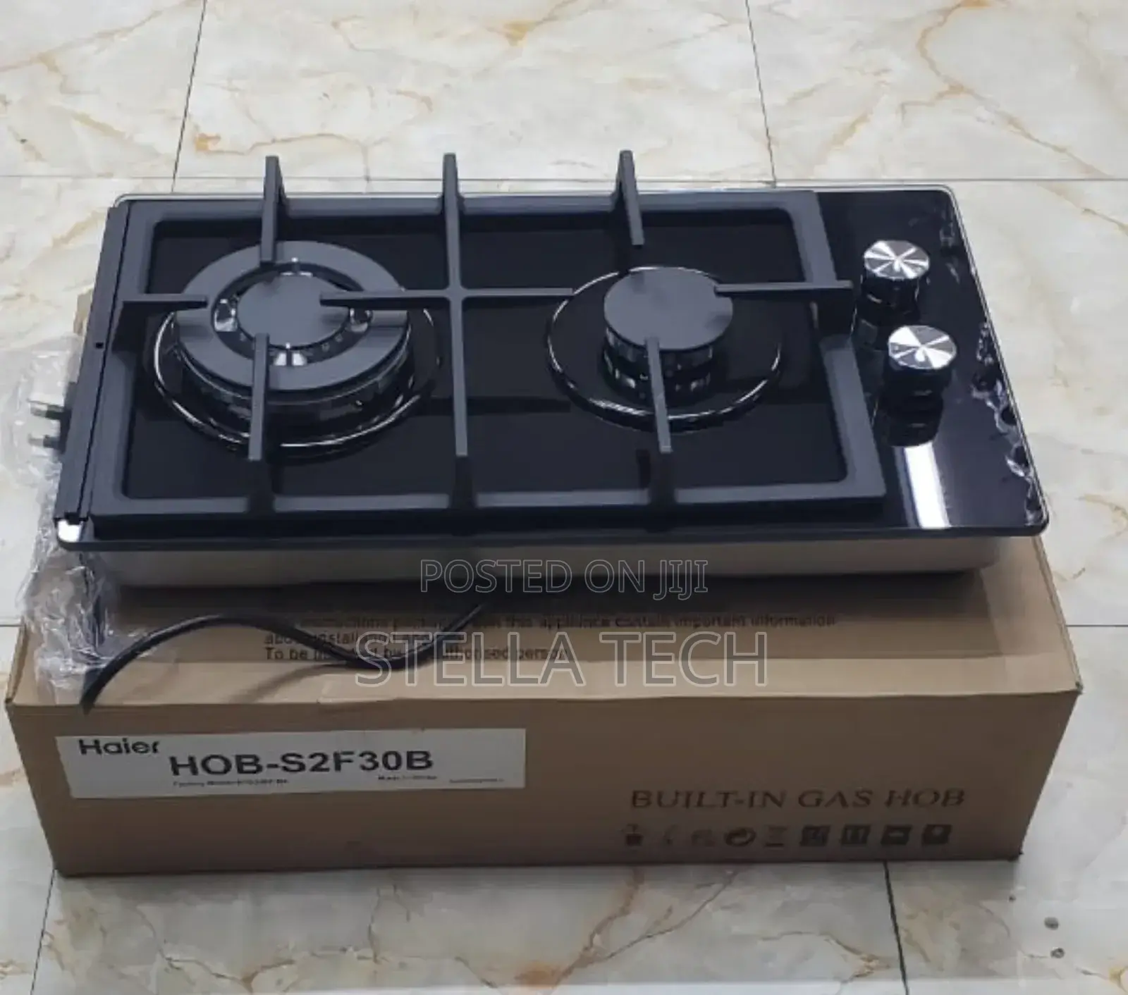 Haier Glass Inbuilt 2 Burner With Wok Burner Hob Cooker