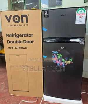 Von Double Door Fridge 125litres Direct Cooling