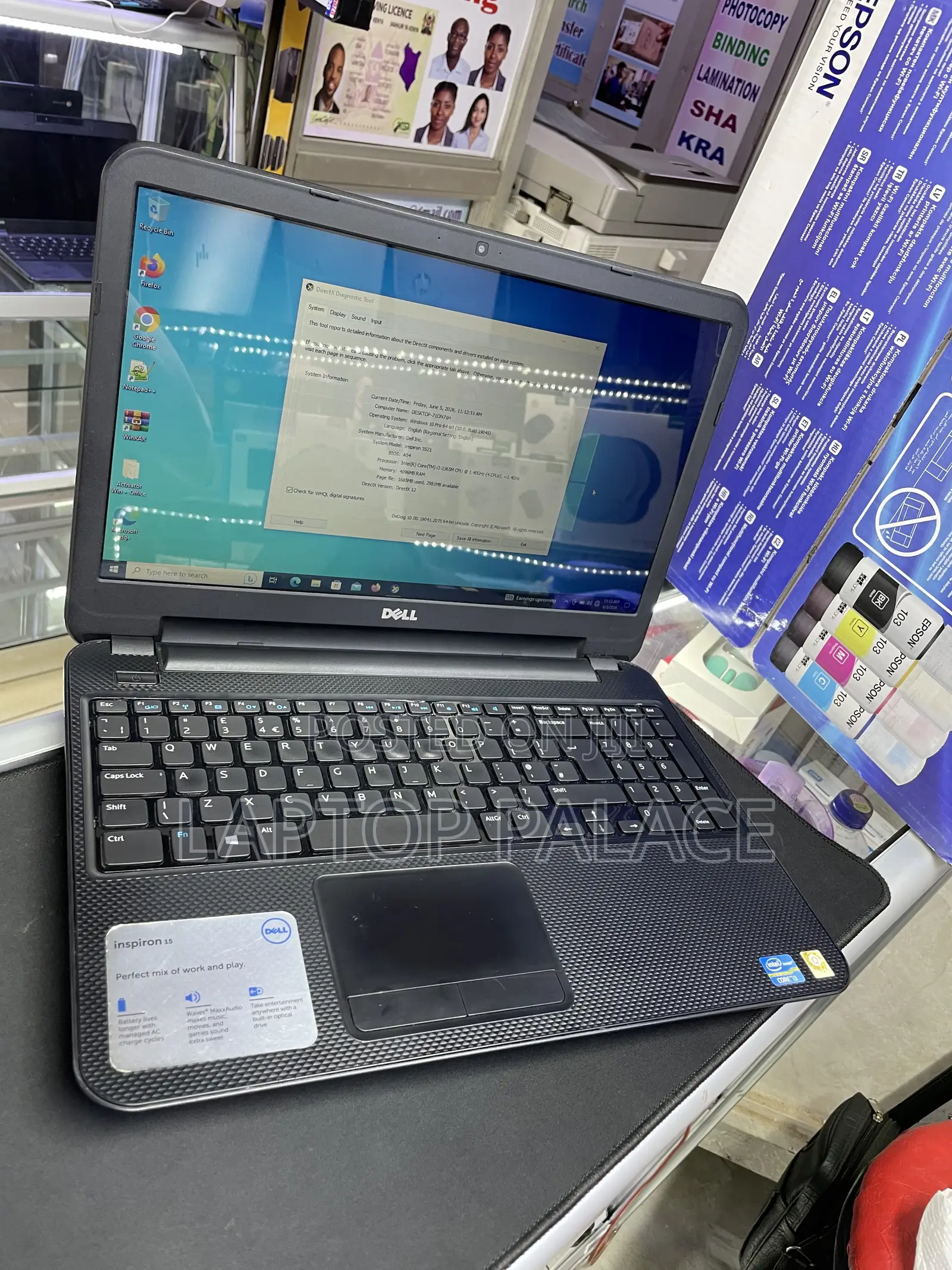 Laptop Dell Inspiron 15 4GB Intel Core i3 HDD 1T